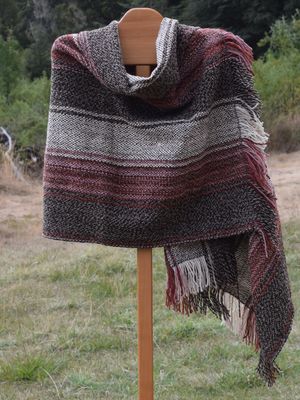 pashminas de lana gris roja jaspeada